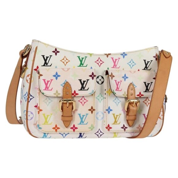 LOUIS VUITTON Monogram Multicolor Lodge GM Bag White M40051 Auth 136625V - Picture 1 of 16